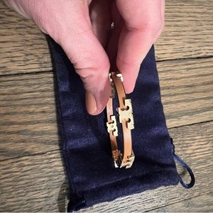 Tory Burch leather Serif T Bracelet